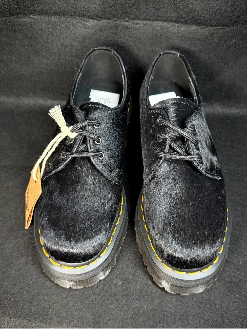 Dr. Martens 1461 Quad Hair-On Platform Shoes | Sz 6